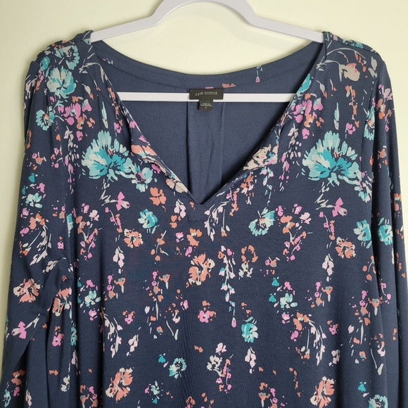 J.Jill Wearever Collection Jersey V‎ neck 3/4 Sleeve Tunic Top L - Picture 3 of 7